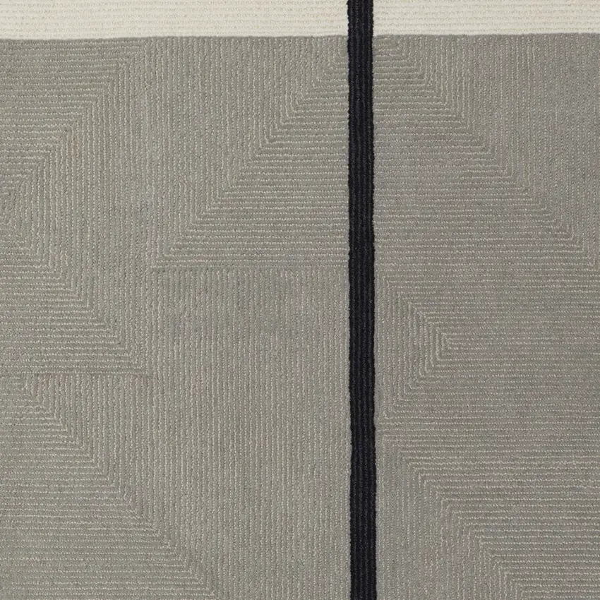 Brown and Black Abstract Geometric Hand Tufted Area Rug Photo 7