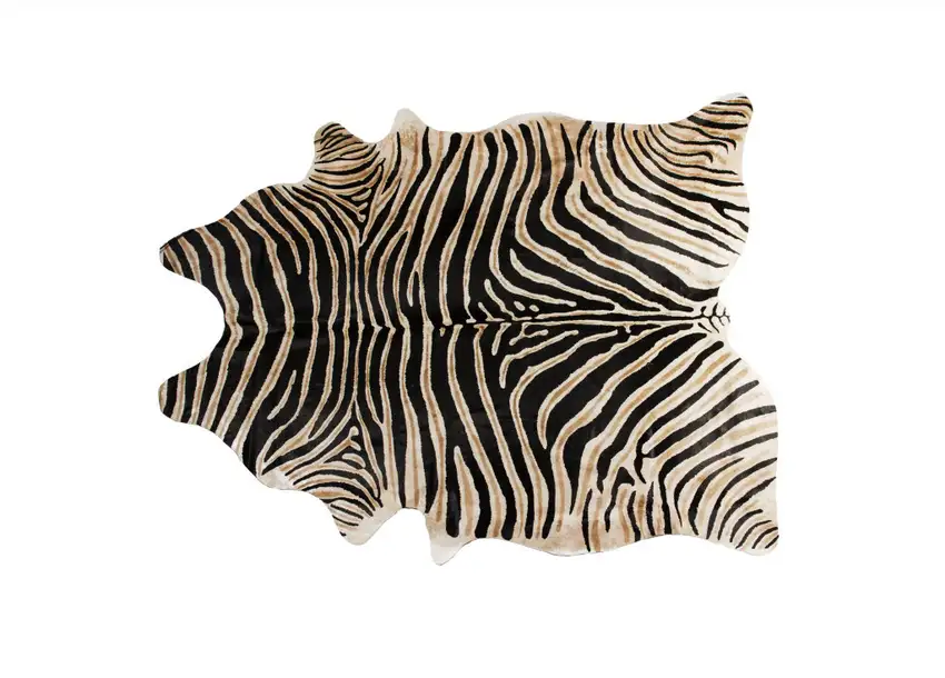 Brown and Black Cowhide Hand Knotted Area Rug Photo 3