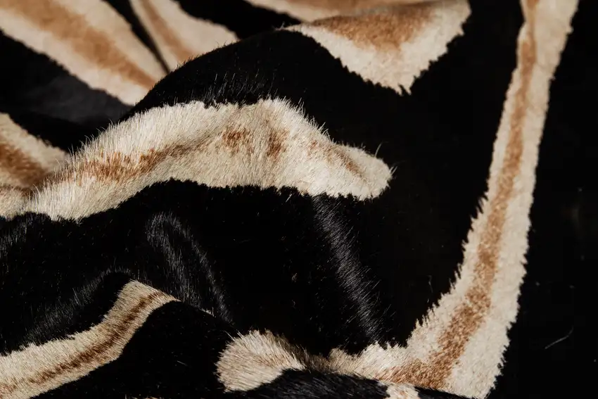Brown and Black Cowhide Hand Knotted Area Rug Photo 4