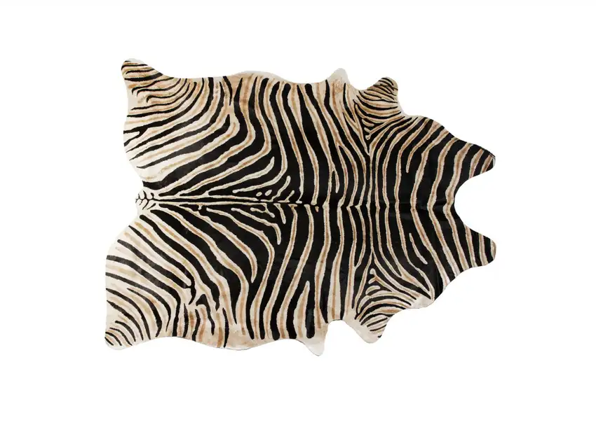 Brown and Black Cowhide Hand Knotted Area Rug Photo 1