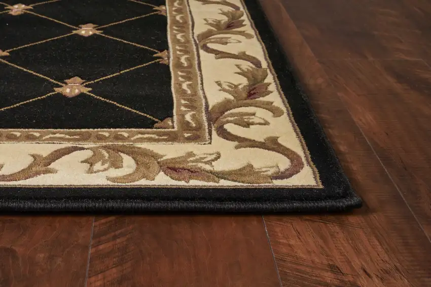 Brown and Black Oriental Area Rug Photo 4