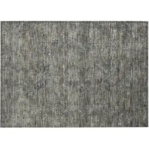 Photo of Brown and Black Oriental Washable Non Skid Indoor Outdoor Area Rug