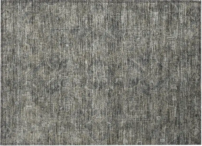 Brown and Black Oriental Washable Non Skid Indoor Outdoor Area Rug Photo 4