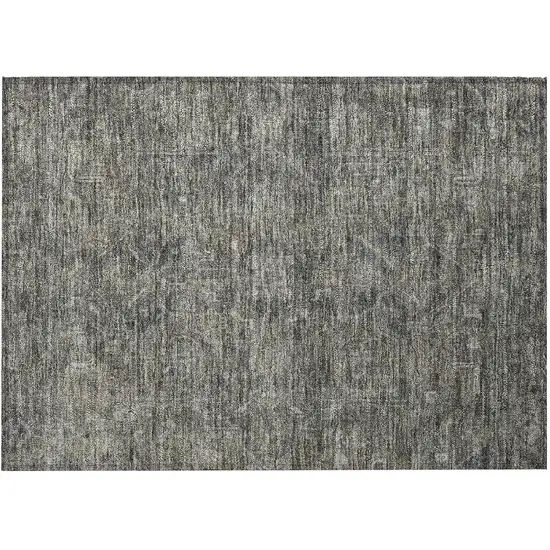 Brown and Black Oriental Washable Non Skid Indoor Outdoor Area Rug Photo 4