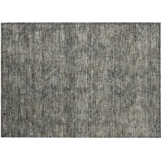 Brown and Black Oriental Washable Non Skid Indoor Outdoor Area Rug Photo 2