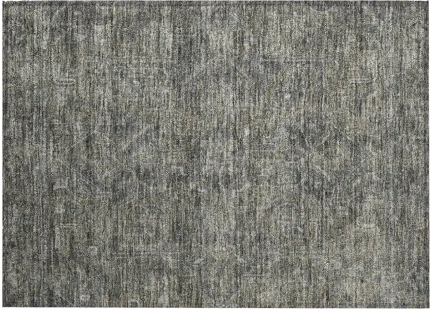 Brown and Black Oriental Washable Non Skid Indoor Outdoor Area Rug Photo 2