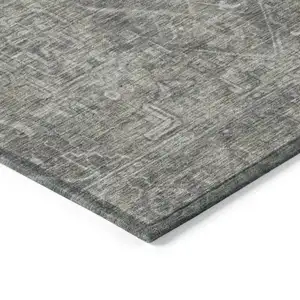 Photo of Brown and Black Oriental Washable Non Skid Indoor Outdoor Area Rug