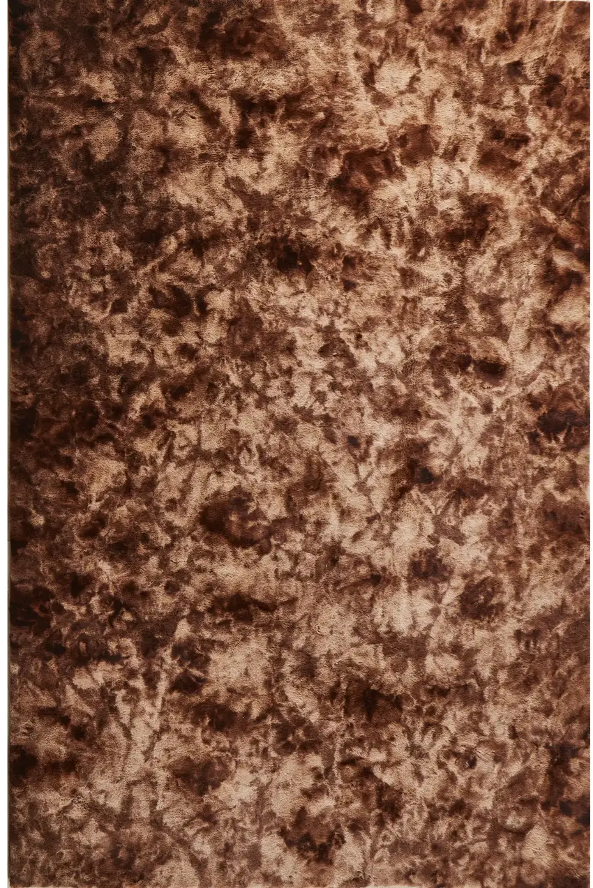 Brown and Bronze Faux Fur Shag Non Skid Area Rug Photo 2