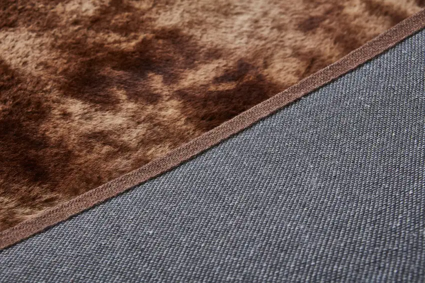 Brown and Bronze Faux Fur Shag Non Skid Area Rug Photo 8