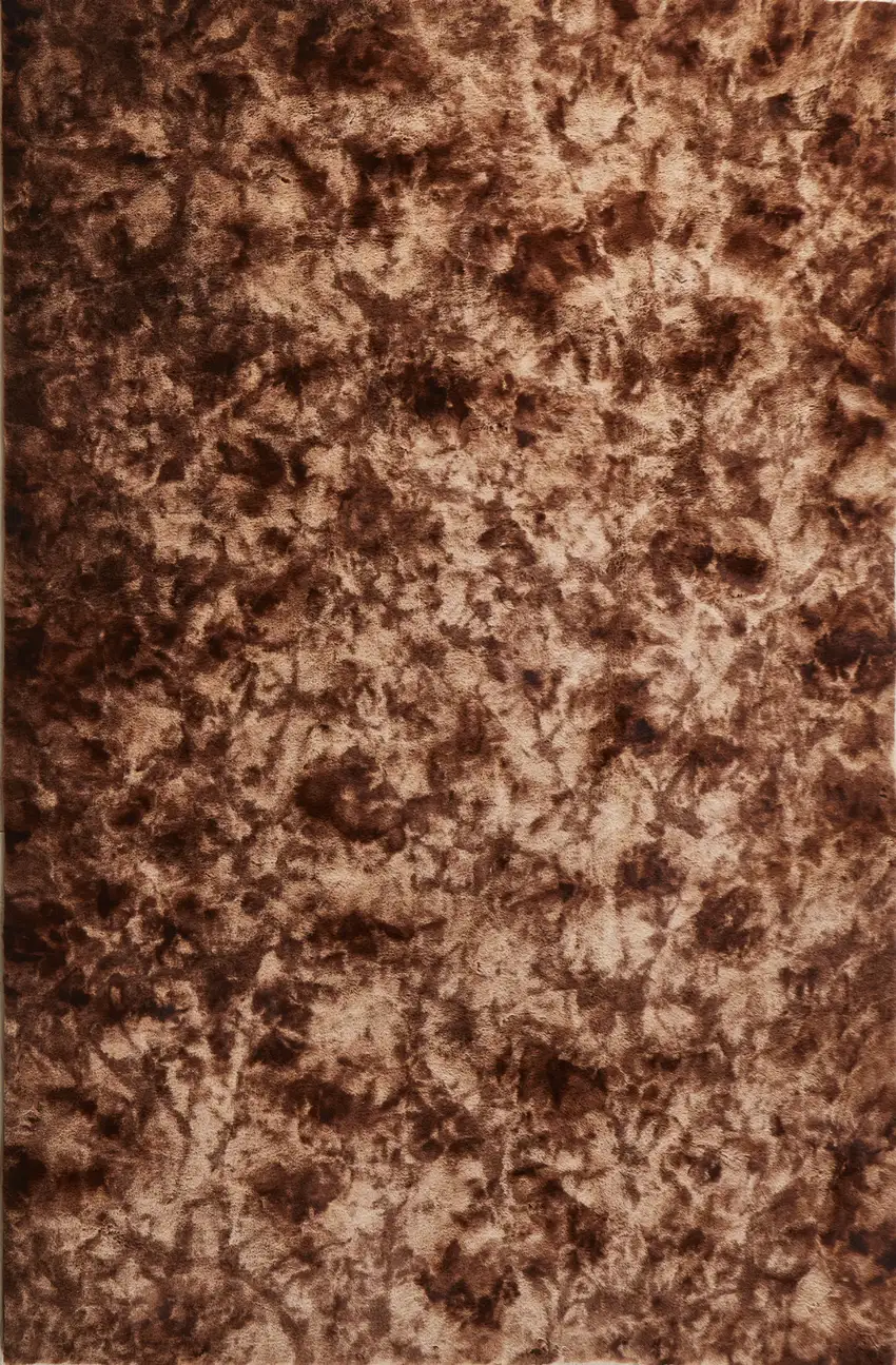 Brown and Bronze Faux Fur Shag Non Skid Area Rug Photo 6
