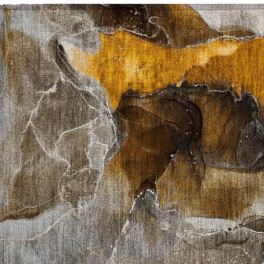 Brown and Gray Abstract Washable Non Skid Indoor Outdoor Area Rug Photo 7