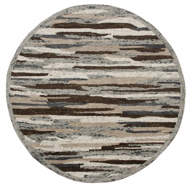 Brown and Gray Camouflage Area Rug Photo 1