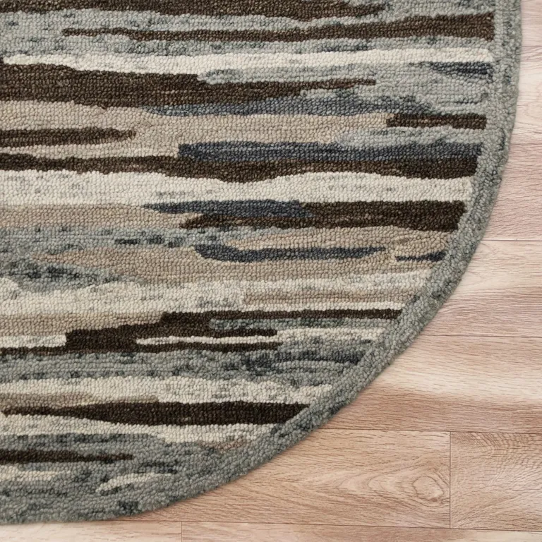 Brown and Gray Camouflage Area Rug Photo 3