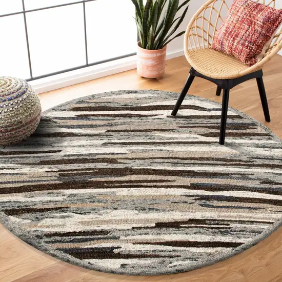 Brown and Gray Camouflage Area Rug Photo 7