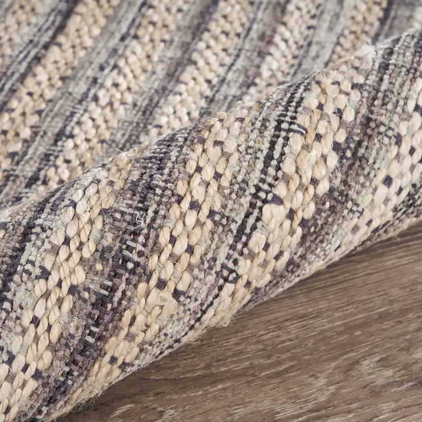Brown and Gray Striped Area Rug Photo 7
