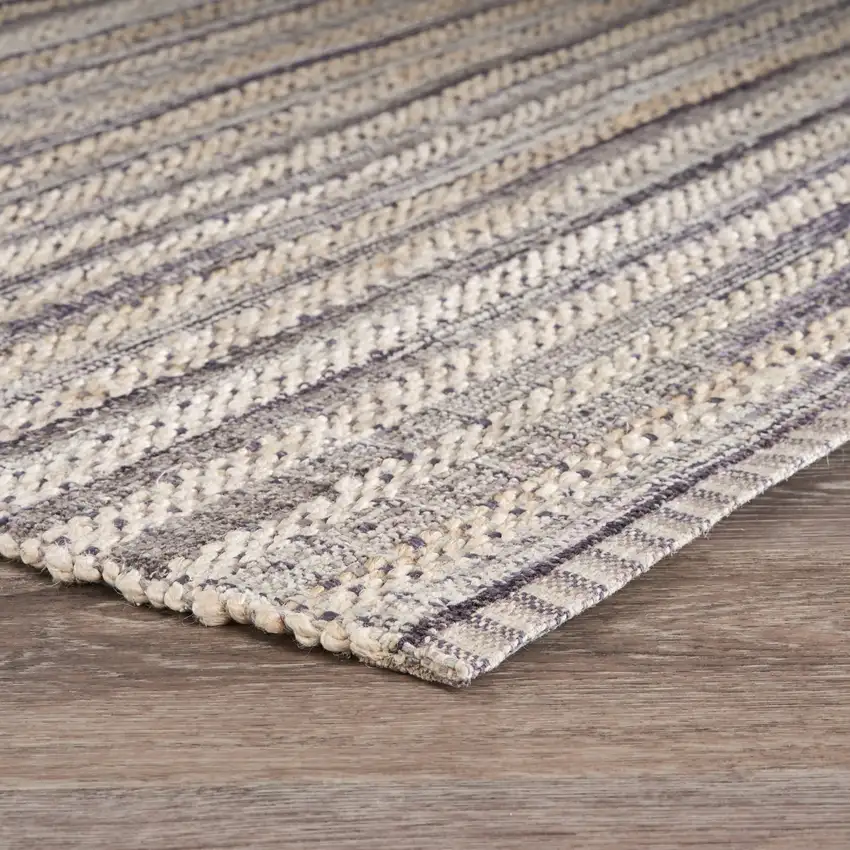 Brown and Gray Striped Area Rug Photo 5