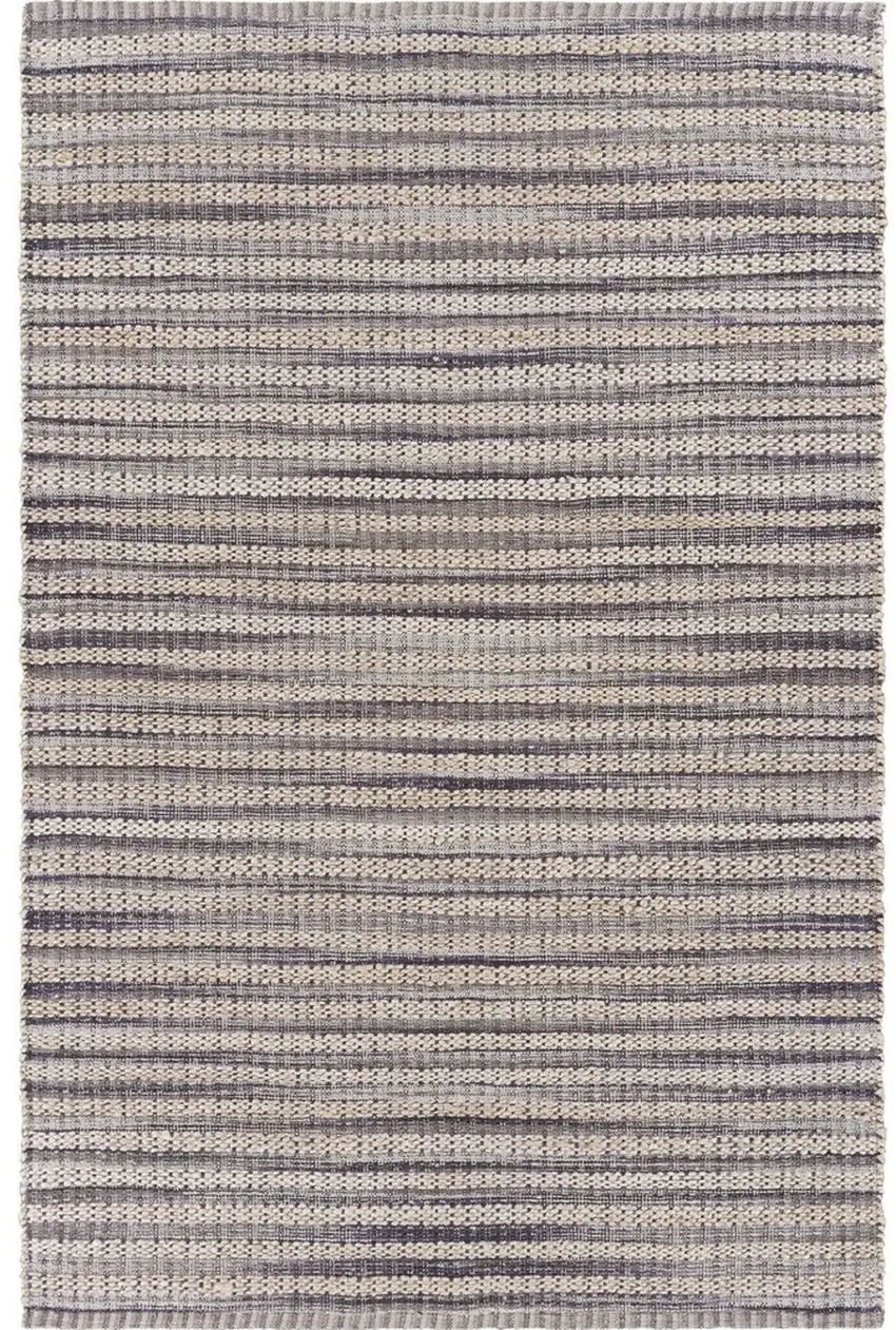 Brown and Gray Striped Area Rug Photo 1