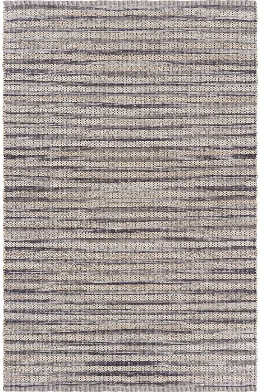 Brown and Gray Striped Area Rug Photo 5