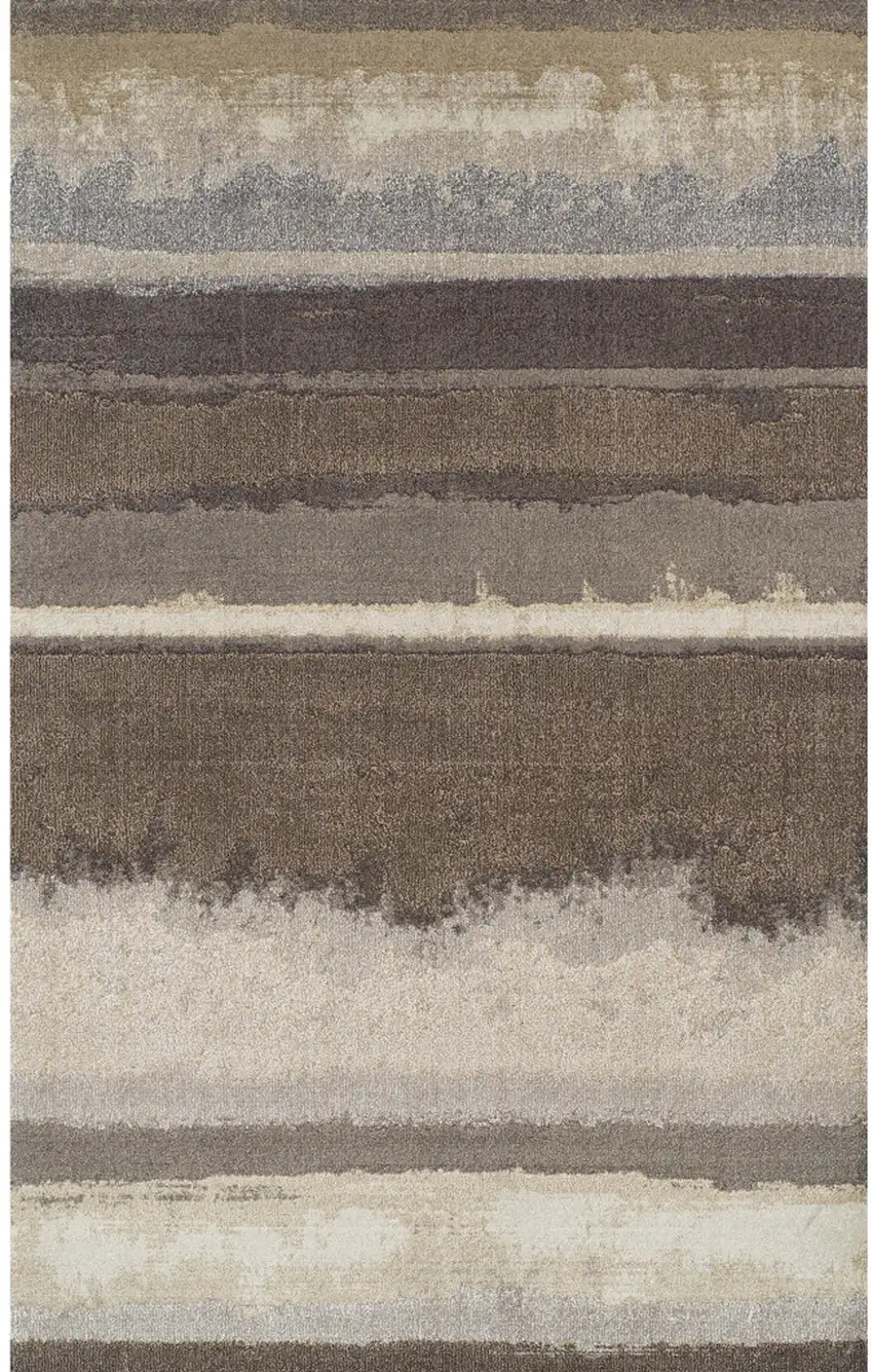 Brown and Ivory Abstract Area Rug Photo 2