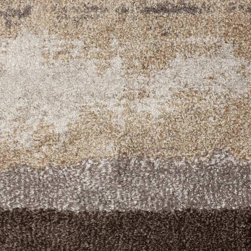 Brown and Ivory Abstract Area Rug Photo 9