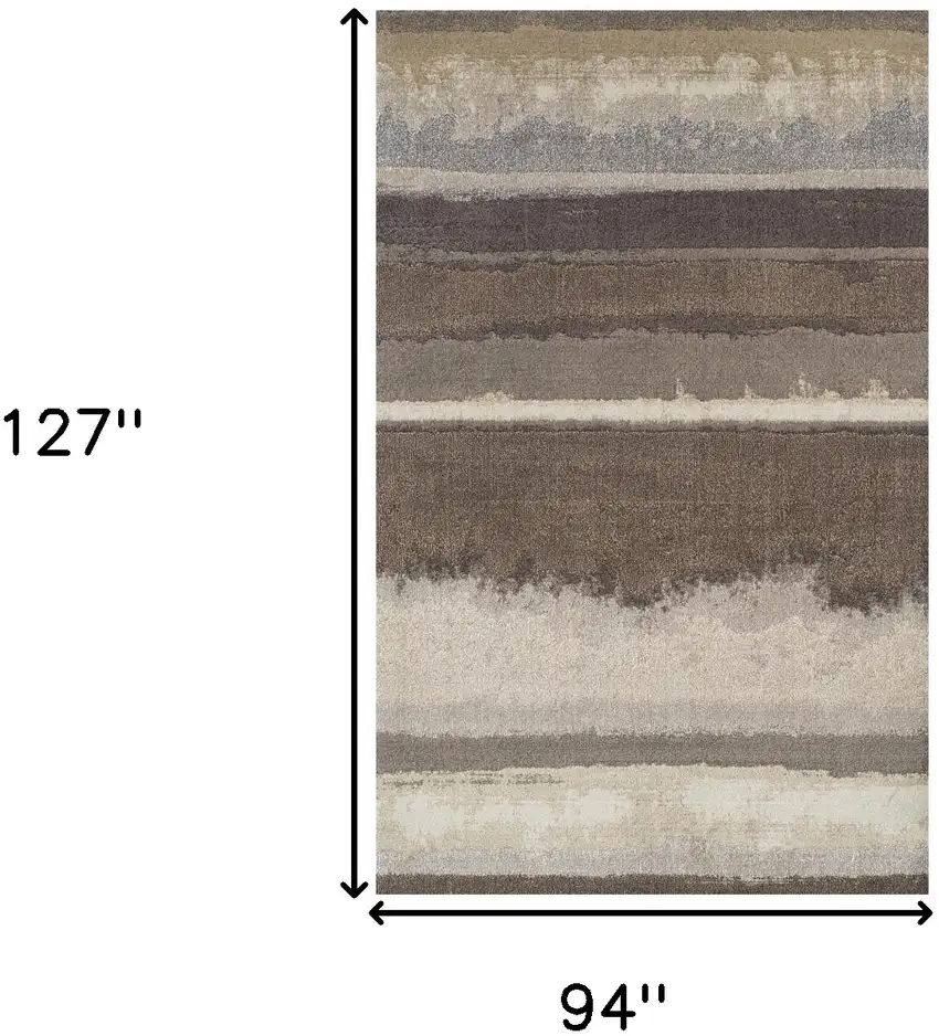 Brown and Ivory Abstract Area Rug Photo 6