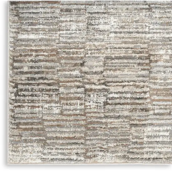 Brown and Ivory Abstract Non Skid Area Rug Photo 9