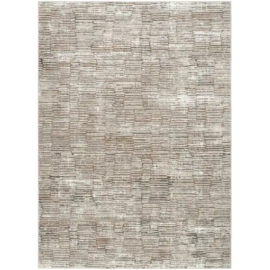 Brown and Ivory Abstract Non Skid Area Rug Photo 7