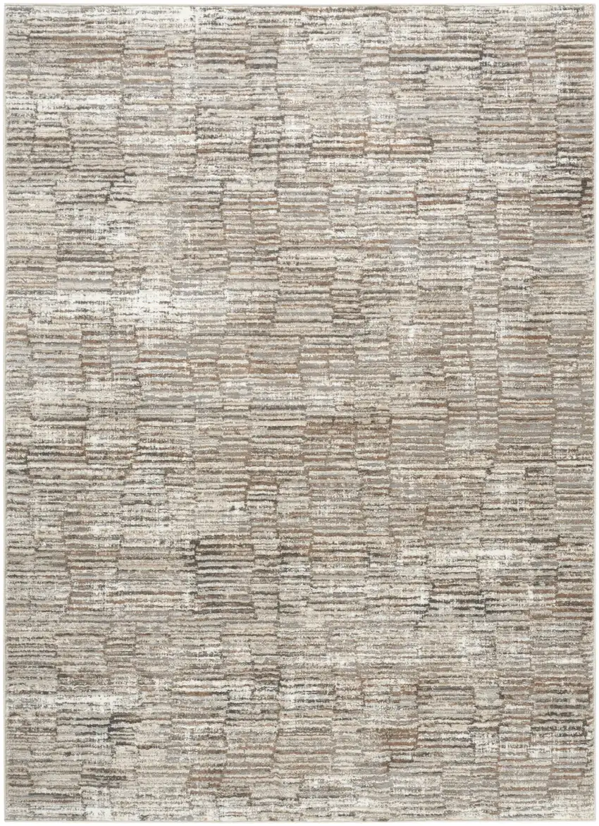 Brown and Ivory Abstract Non Skid Area Rug Photo 6