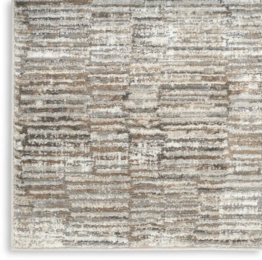 Brown and Ivory Abstract Non Skid Area Rug Photo 9