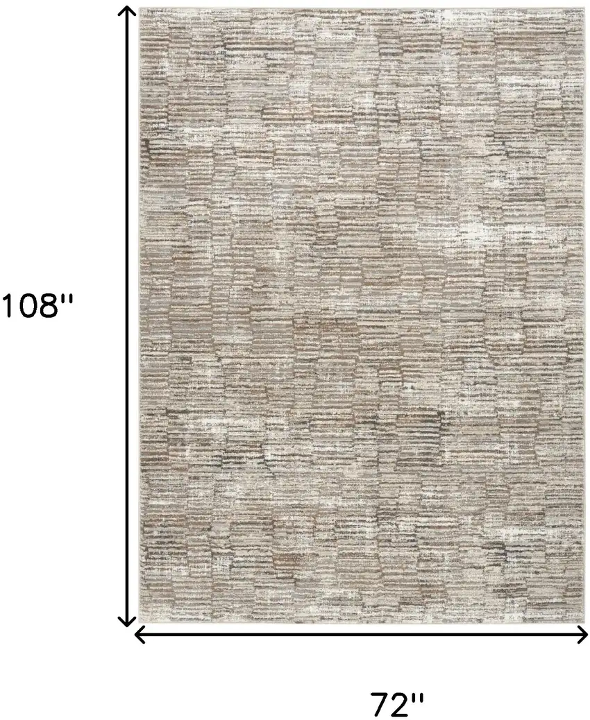 Brown and Ivory Abstract Non Skid Area Rug Photo 3