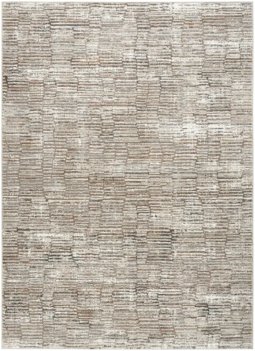 Brown and Ivory Abstract Non Skid Area Rug Photo 2