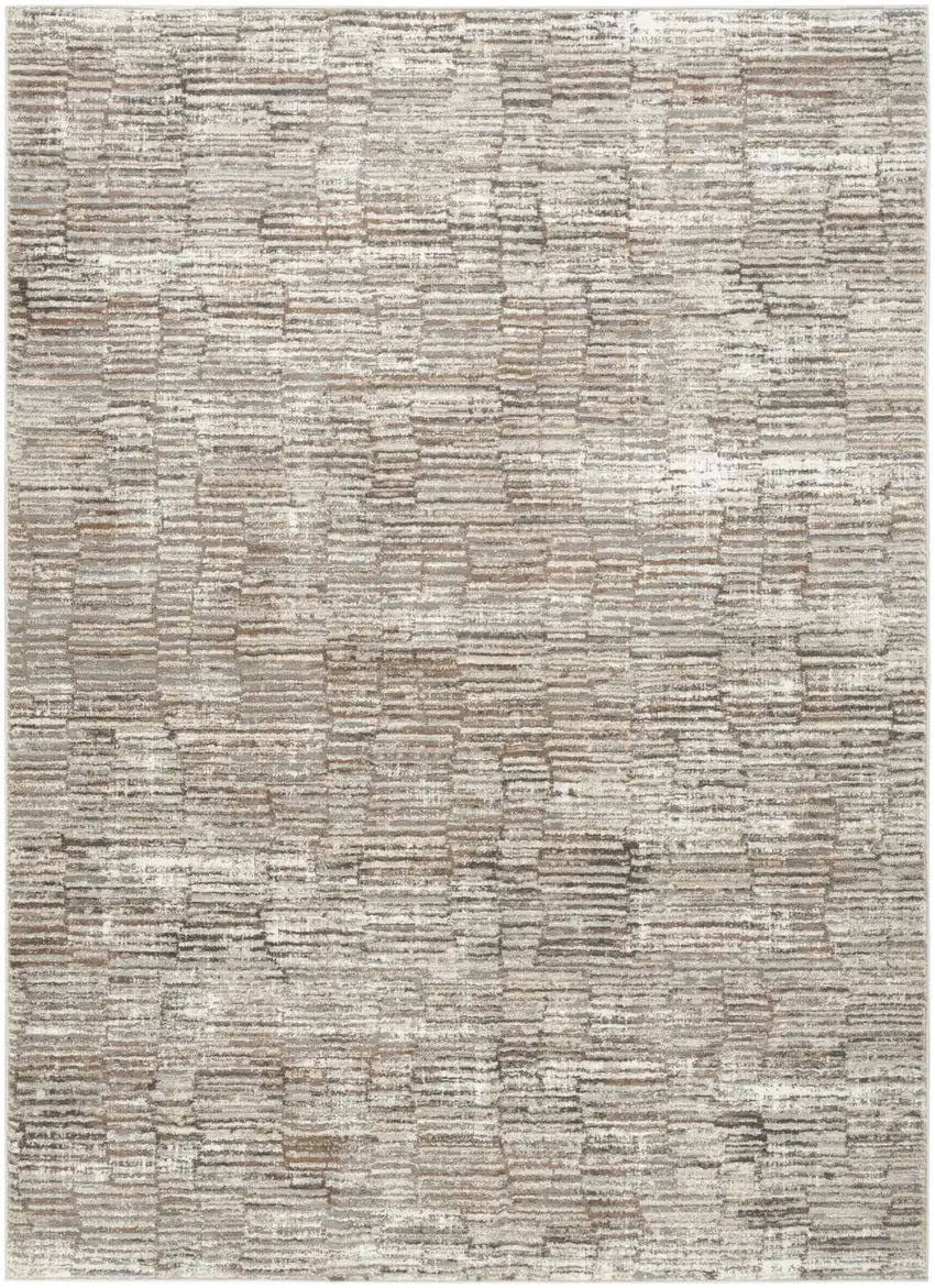 Brown and Ivory Abstract Non Skid Area Rug Photo 7