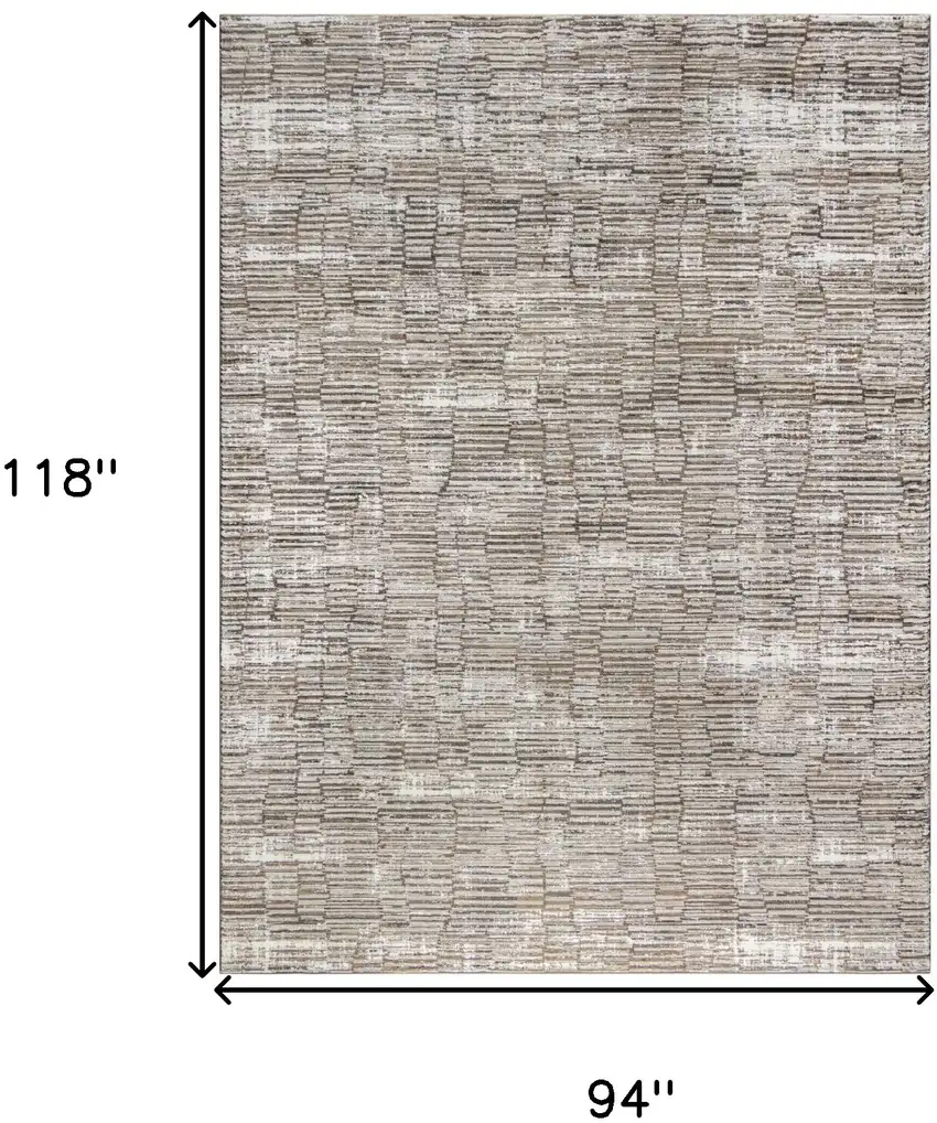 Brown and Ivory Abstract Non Skid Area Rug Photo 3