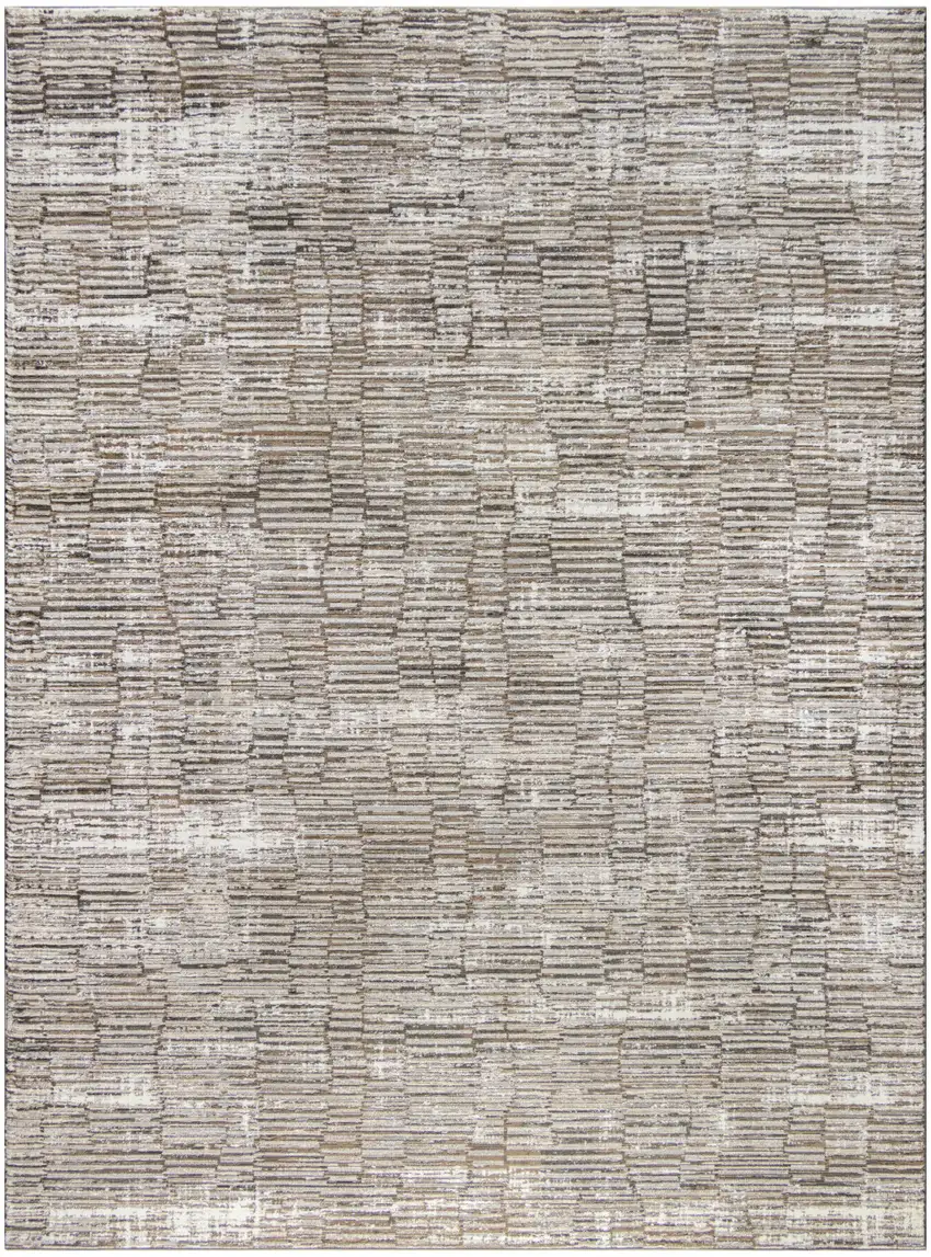 Brown and Ivory Abstract Non Skid Area Rug Photo 4