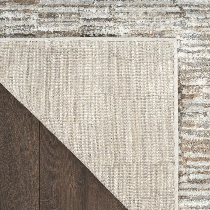 Brown and Ivory Abstract Non Skid Area Rug Photo 8