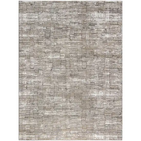 Brown and Ivory Abstract Non Skid Area Rug Photo 1