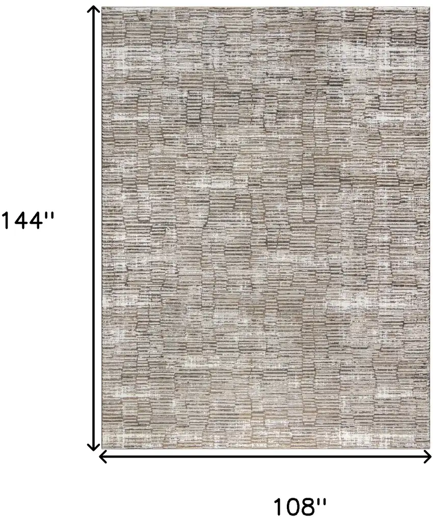 Brown and Ivory Abstract Non Skid Area Rug Photo 3