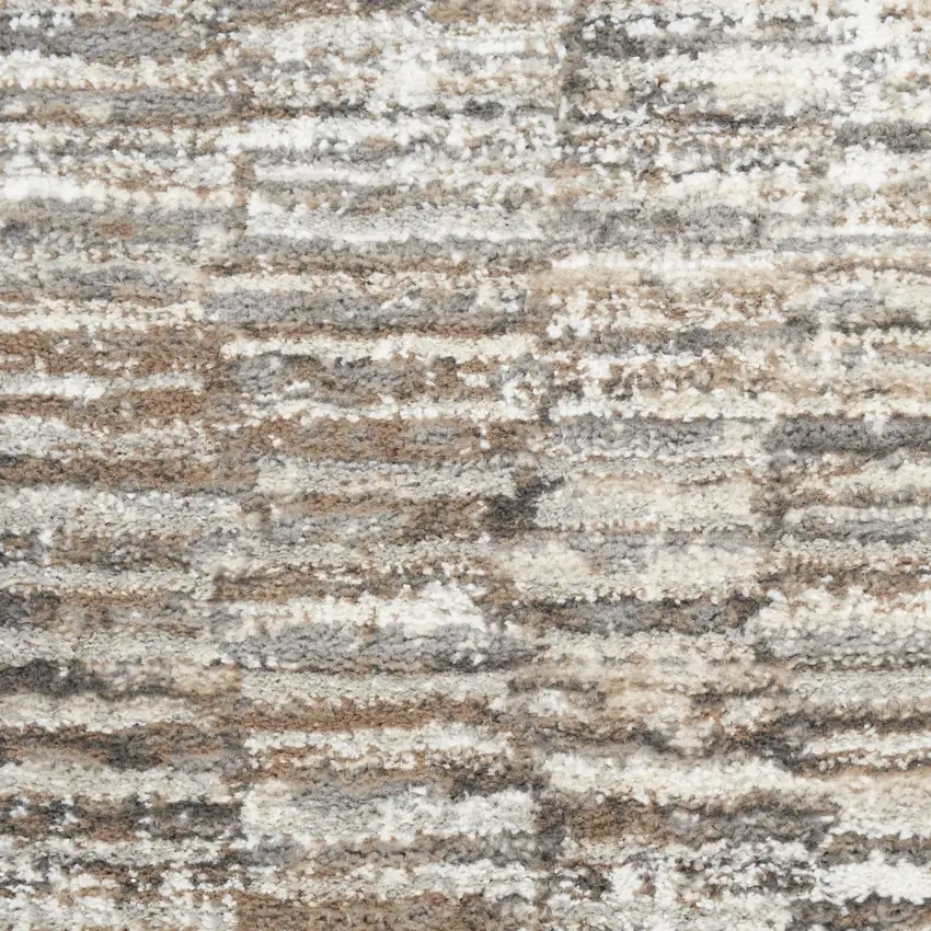 Brown and Ivory Abstract Non Skid Area Rug Photo 7