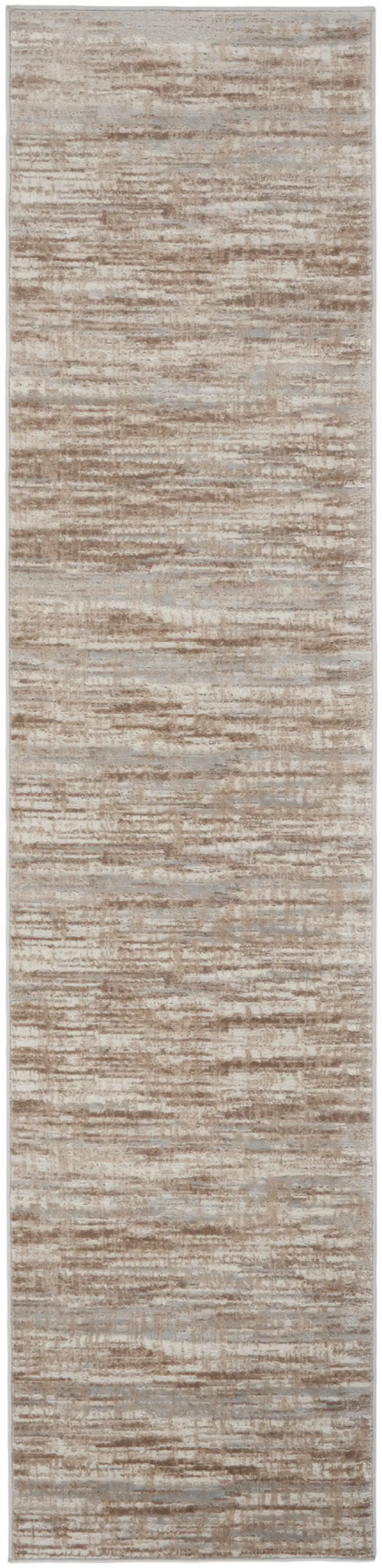 14' Brown And Ivory Abstract Runner Rug Photo 1