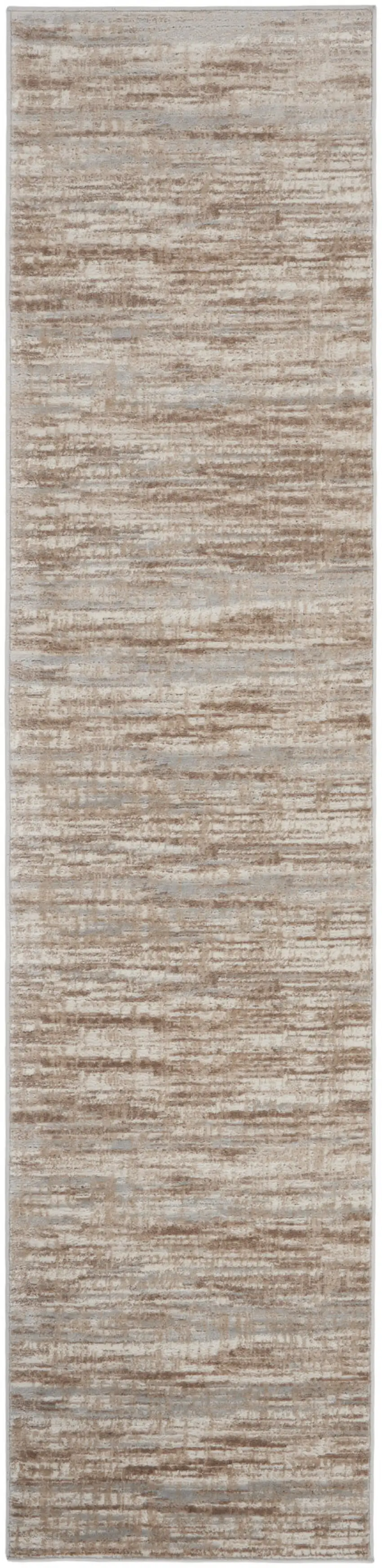 14' Brown And Ivory Abstract Runner Rug Photo 3