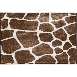Photo of Brown and Ivory Animal Print Handmade Non Skid Area Rug