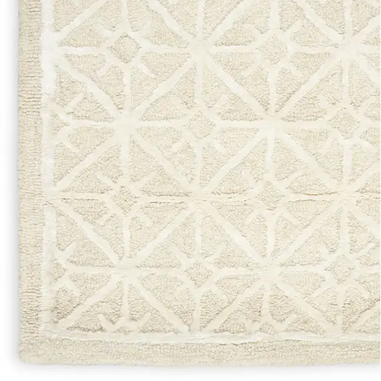 5' X 7' Brown and Ivory Geometric Hand Tufted Area Rug Photo 8