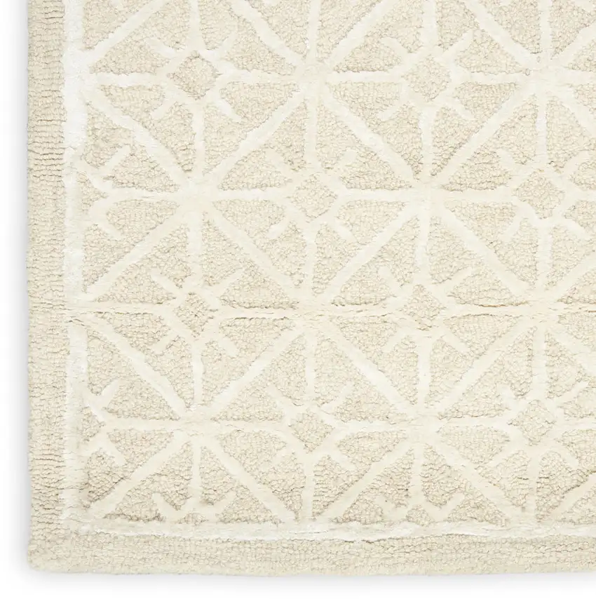 5' X 7' Brown and Ivory Geometric Hand Tufted Area Rug Photo 8
