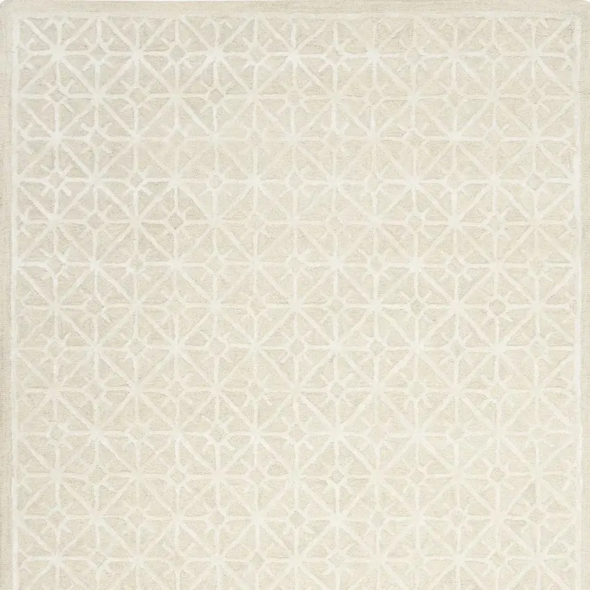 5' X 7' Brown and Ivory Geometric Hand Tufted Area Rug Photo 1