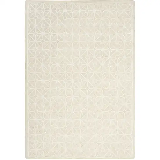 5' X 7' Brown and Ivory Geometric Hand Tufted Area Rug Photo 4