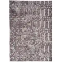 Photo of Brown and Ivory Geometric Power Loom Washable Area Rug