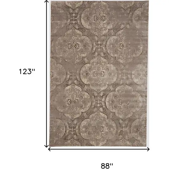 Brown and Ivory Ikat Power Loom Area Rug Photo 3
