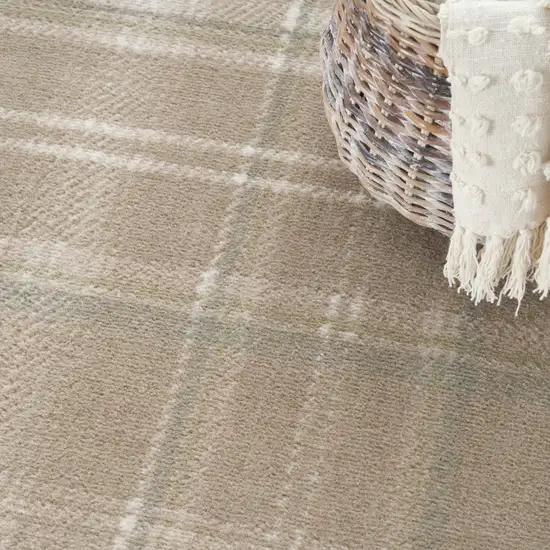 Brown and Ivory Plaid Non Skid Area Rug Photo 9