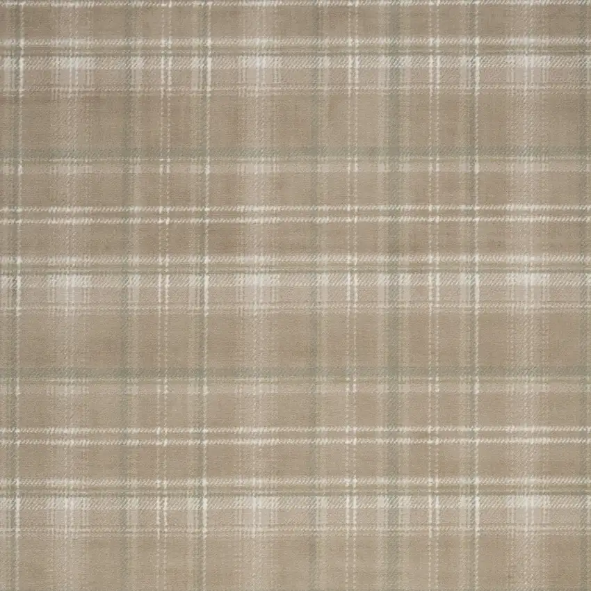 Brown and Ivory Plaid Non Skid Area Rug Photo 4