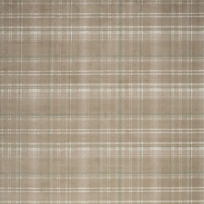 Brown and Ivory Plaid Non Skid Area Rug Photo 5
